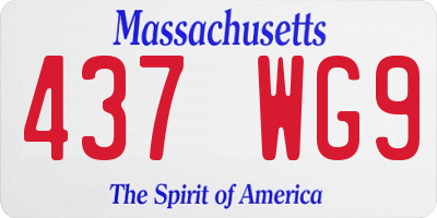 MA license plate 437WG9
