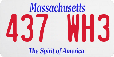 MA license plate 437WH3