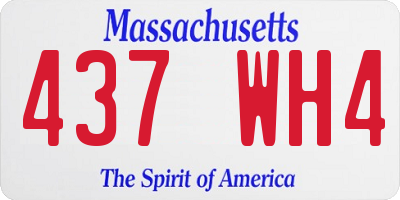MA license plate 437WH4