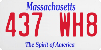 MA license plate 437WH8