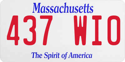 MA license plate 437WI0