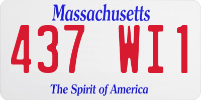 MA license plate 437WI1