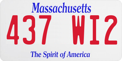 MA license plate 437WI2