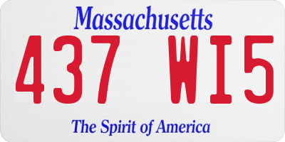 MA license plate 437WI5