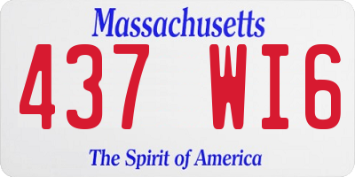 MA license plate 437WI6