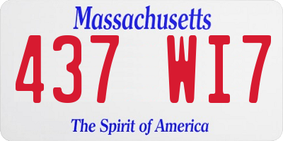 MA license plate 437WI7