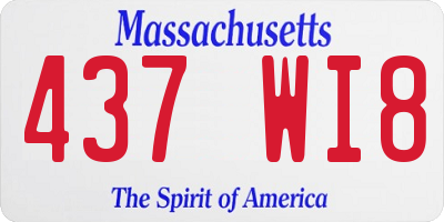 MA license plate 437WI8