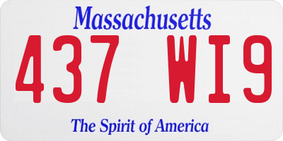MA license plate 437WI9