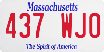 MA license plate 437WJ0