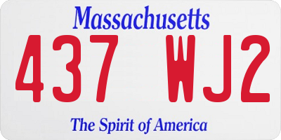 MA license plate 437WJ2