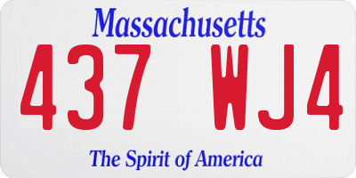 MA license plate 437WJ4