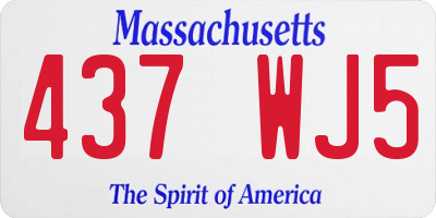 MA license plate 437WJ5