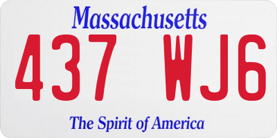 MA license plate 437WJ6