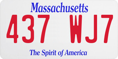 MA license plate 437WJ7
