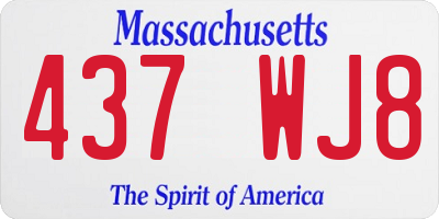 MA license plate 437WJ8