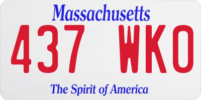 MA license plate 437WK0