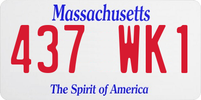 MA license plate 437WK1