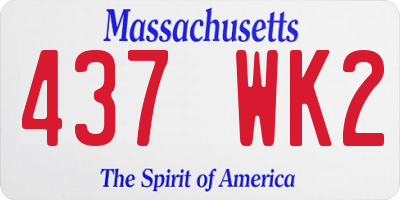 MA license plate 437WK2