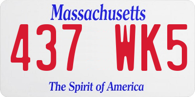 MA license plate 437WK5