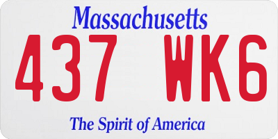 MA license plate 437WK6