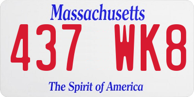 MA license plate 437WK8