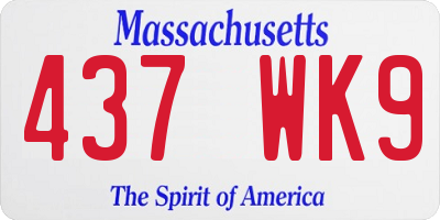 MA license plate 437WK9