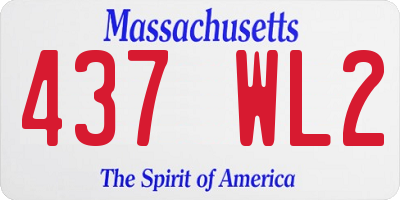 MA license plate 437WL2