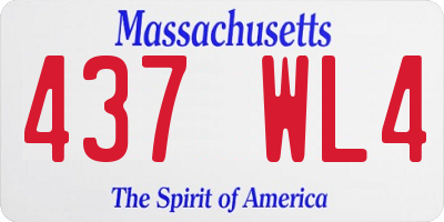 MA license plate 437WL4