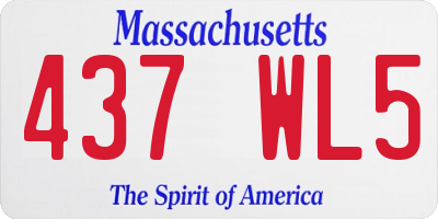MA license plate 437WL5