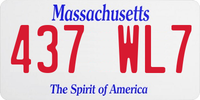 MA license plate 437WL7