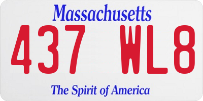 MA license plate 437WL8