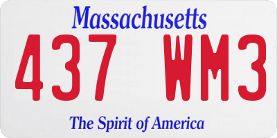 MA license plate 437WM3
