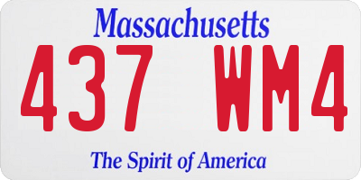MA license plate 437WM4