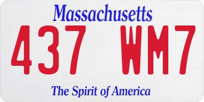 MA license plate 437WM7