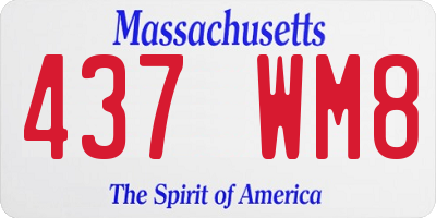 MA license plate 437WM8