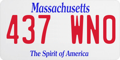 MA license plate 437WN0