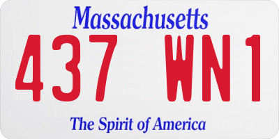 MA license plate 437WN1