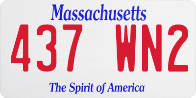 MA license plate 437WN2