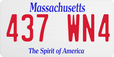 MA license plate 437WN4