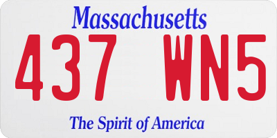 MA license plate 437WN5