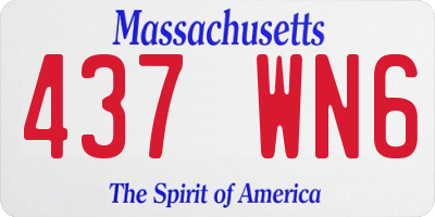 MA license plate 437WN6