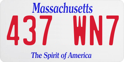 MA license plate 437WN7