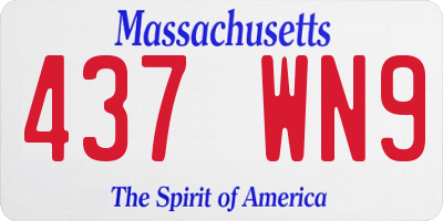MA license plate 437WN9