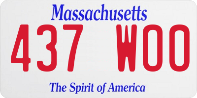 MA license plate 437WO0
