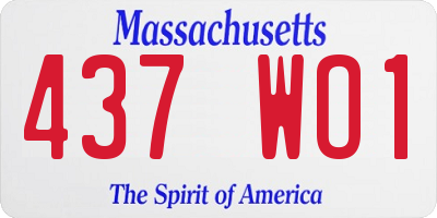 MA license plate 437WO1