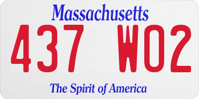 MA license plate 437WO2