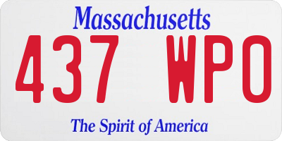 MA license plate 437WP0