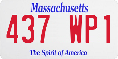 MA license plate 437WP1