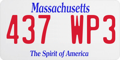 MA license plate 437WP3