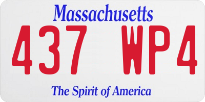 MA license plate 437WP4